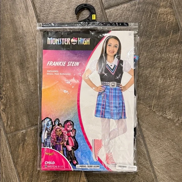 Spirit Halloween Kids Monster High Frankie Stein Costume Child Medium 8-10 - Picture 9 of 14